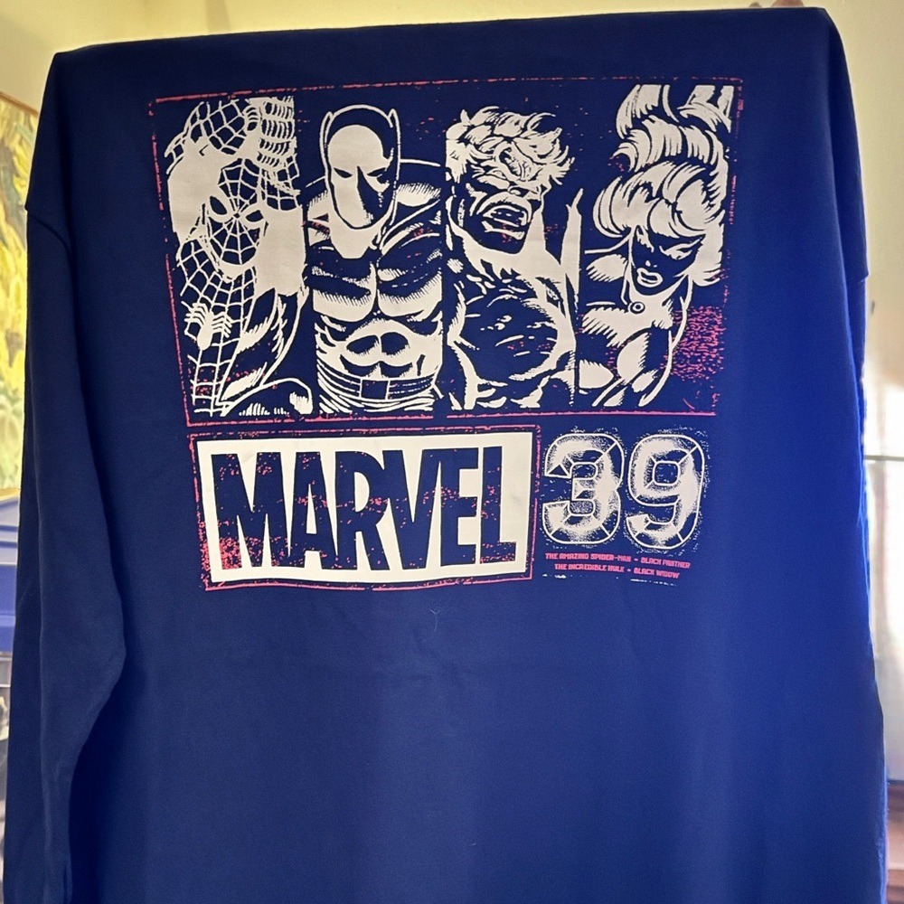 Marvel Characters‎ Blue Graphic Tee Shirt Long Sleeve New XL